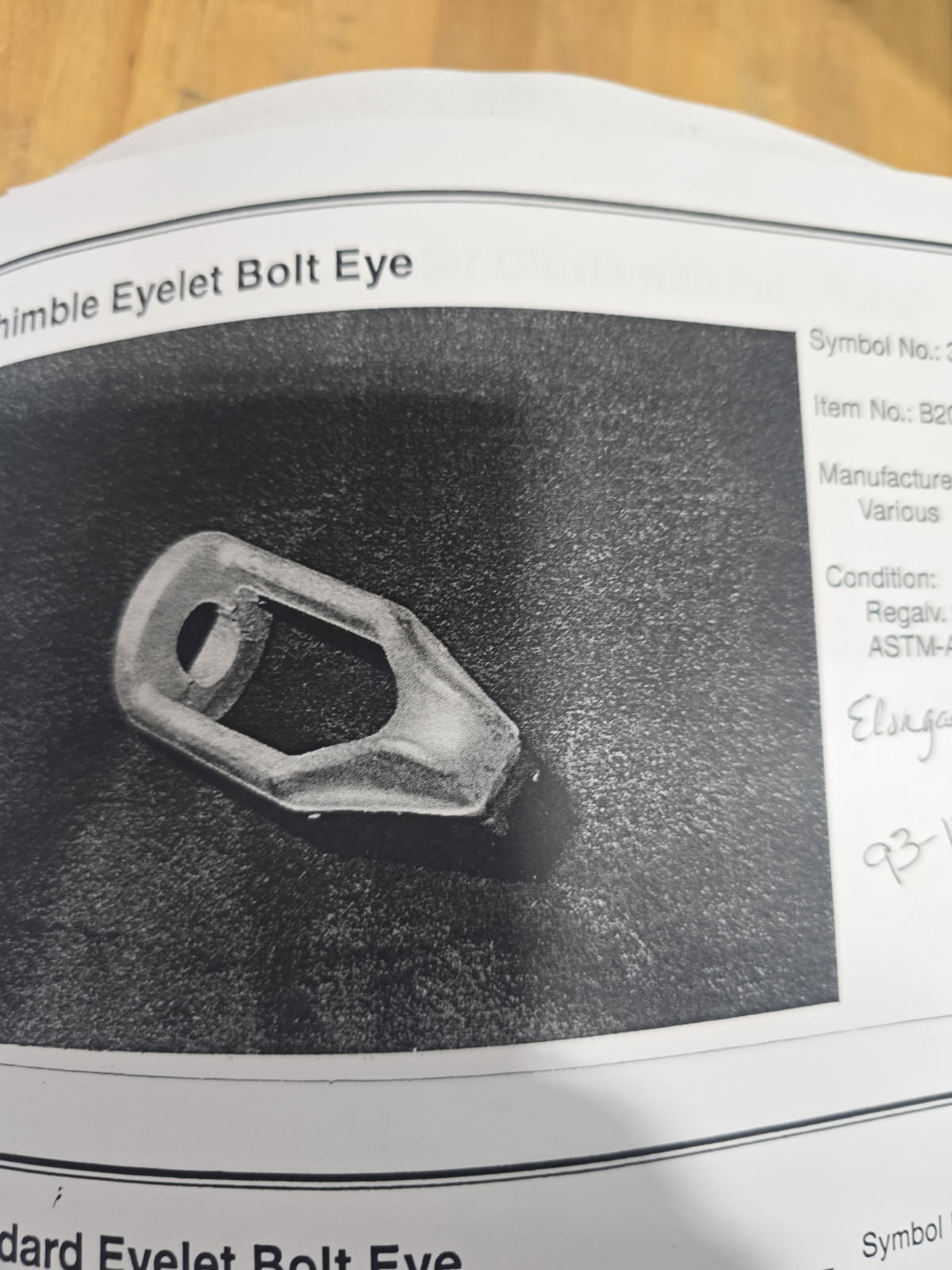 BOLTEYE, TMB 5/8IN BLT DIA 11/16x1 HOLE