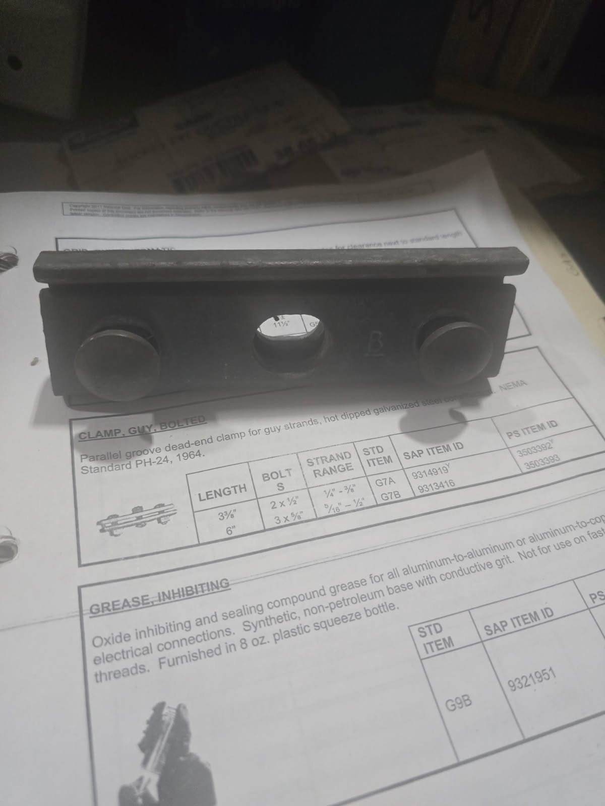 CLAMP, GUY PG DE 3-3/8IN L